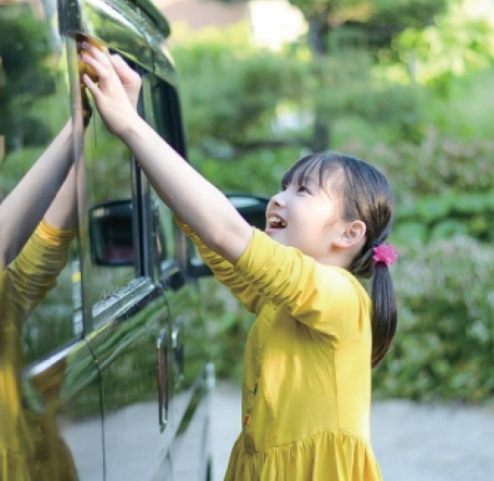 お子様との洗車風景
